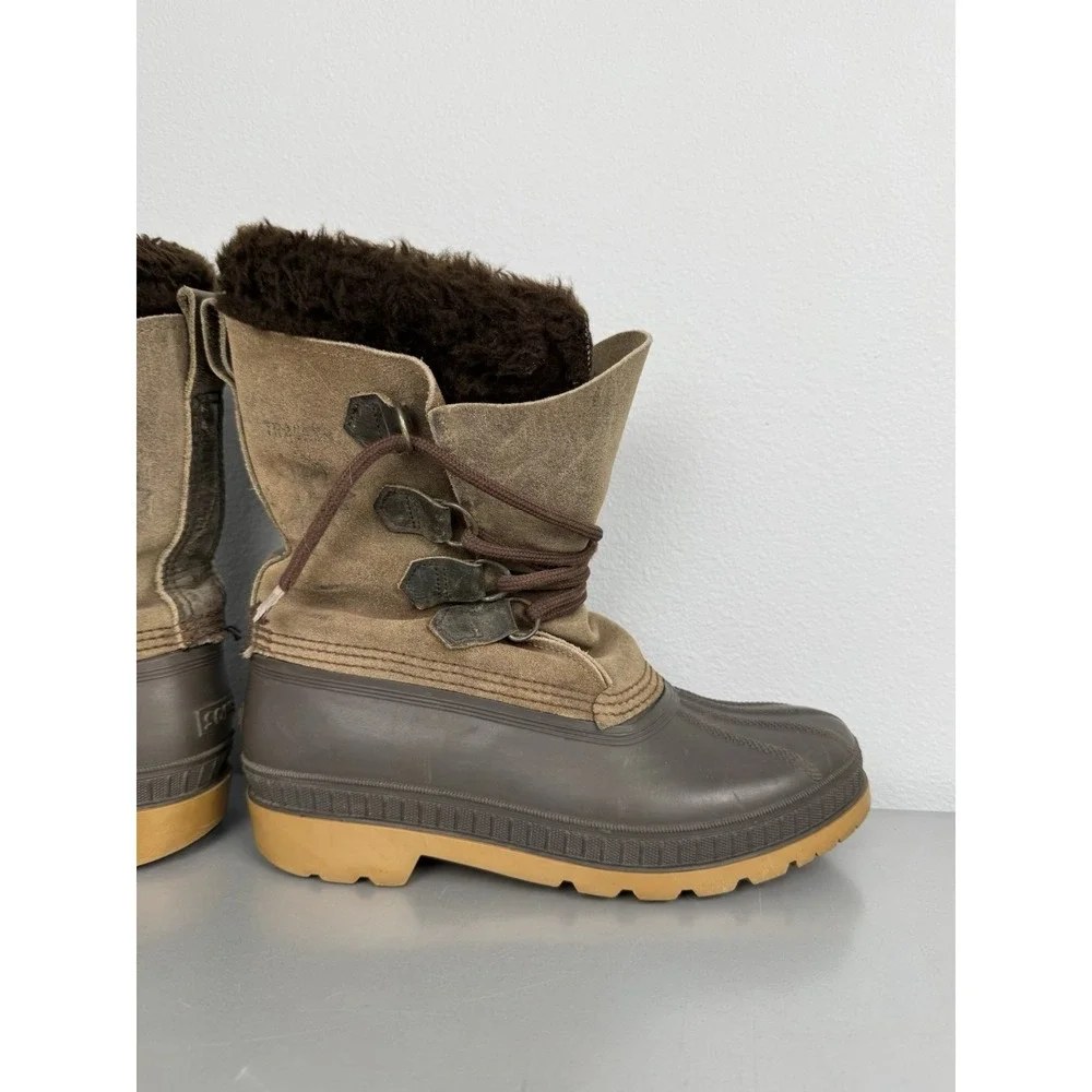 Vintage‎ Sorel Kaufman Tracker Boots Mens 7 Wool Lined Waterproof Winter Badger